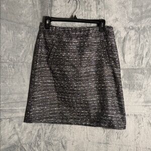 Halogen skirt size 4 Black Gray Tweed like Skirt short skirt long mini lined
